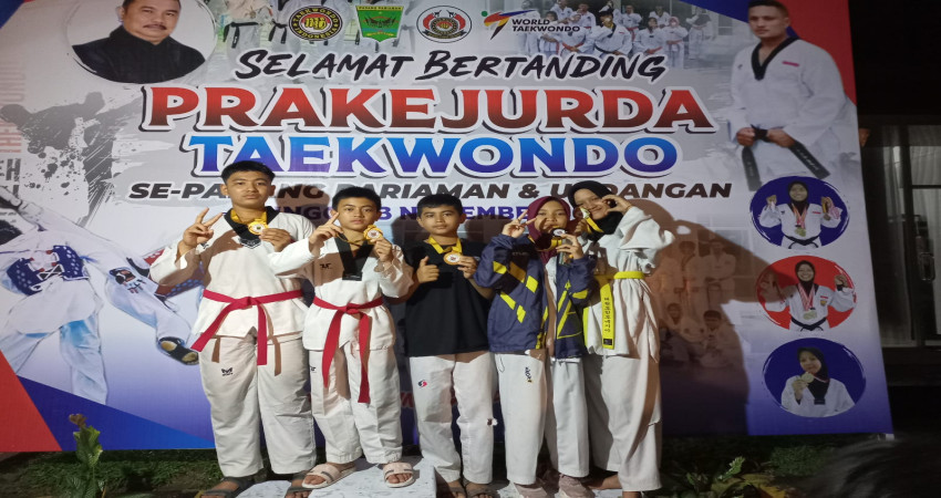 Hebat ! Lima Taekwondo MTsN 5 Kota Padang Raih Medali Emas Prakejurda Padang Pariaman