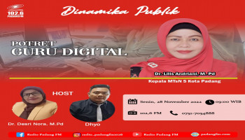 Kepala MTsN 5 Kota Padang Temram di Padang FM Dalam Potret Guru Digital
